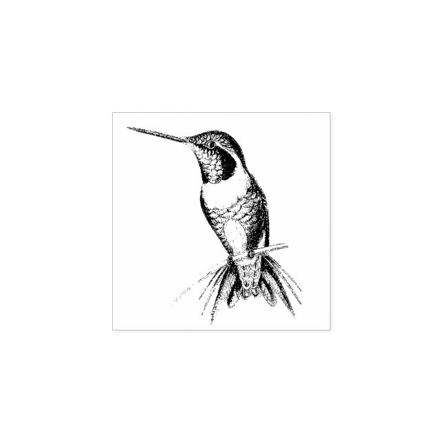 Hummingbird Bird Animal Wildlife Wood Stamp (Imprint)