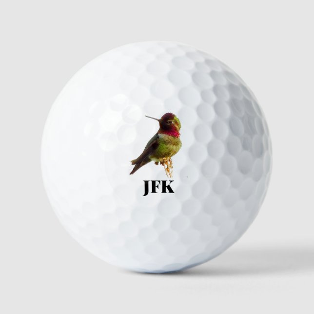 Hummingbird bird birding wildlife stylish custom golf balls (Front)