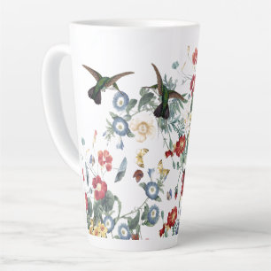 Hummingbird Bird Butterfly Garden Flower Latte Mug