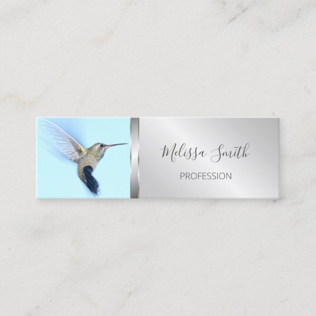 Hummingbird Bird Cute Animal Mini Business Card (Front)