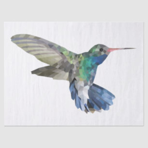 Hummingbird Bird Polygonal Style Art Tissue Paper