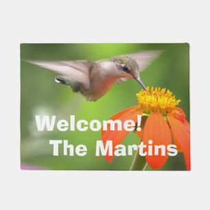 Hummingbird Bird Sunflower Flower Floral Garden Doormat