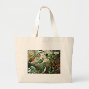 hummingbird bird wildlife classic painting large tote bag
