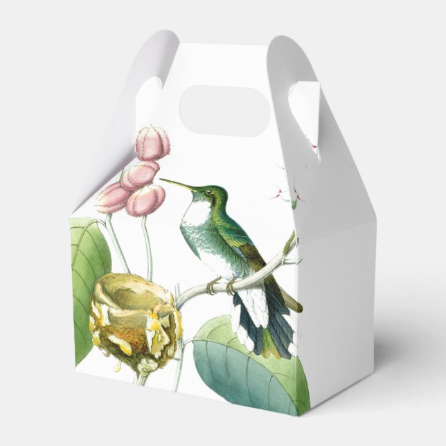 Hummingbird Bird Wildlife Floral Favour Box (Front Side)