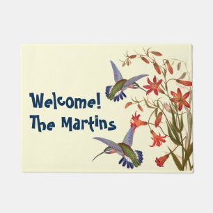 Hummingbird Bird Wildlife Flower Floral Garden Doormat