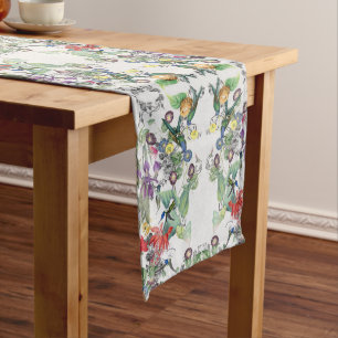 Hummingbird Birds Flower Garden Table Runner