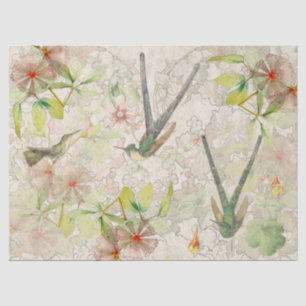 Hummingbird Birds Flowers Animal Tissue Paper
