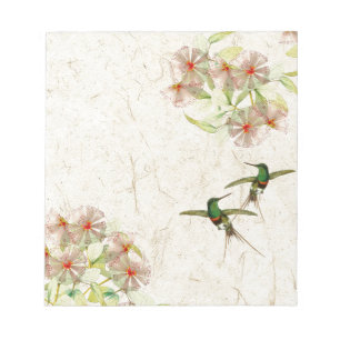 Hummingbird Birds Flowers Animal Wildlife Notepad