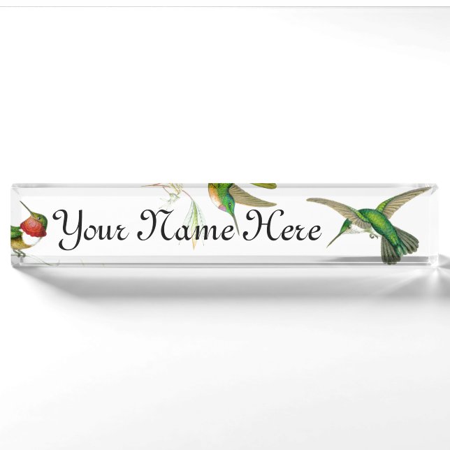 Hummingbird Birds Flowers Wildlife Animals Floral Nameplate (Front)