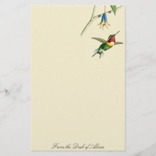 Hummingbird Birds Flowers Wildlife Animals Floral Stationery