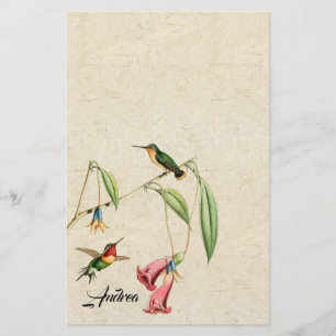 Hummingbird Birds Flowers Wildlife Stationery