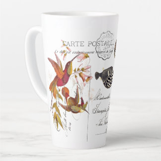 Hummingbird Birds Flying French Ephemera Latte Mug