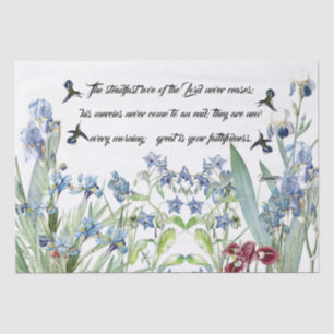Hummingbird Birds Irises Floral Mercy Tissue Paper