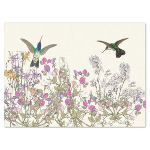 Hummingbird Birds Sweet Pea Flower Tissue Paper