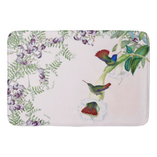 Hummingbird Birds Wildflower Flowers Bath Mat