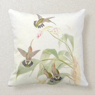 Hummingbird Birds Wildlife Animals Flowers Floral Throw Pillow