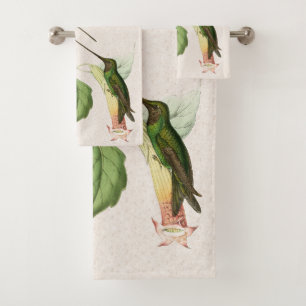 Hummingbird Birds Wildlife Floral Bath Towel Set