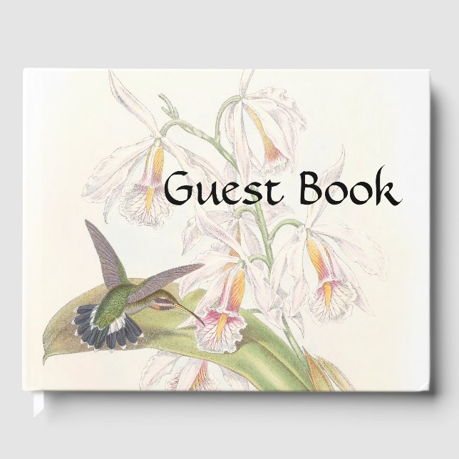 Hummingbird Birds Wildlife Flowers Guest Book (Front)