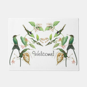 Hummingbird Birds Wildlife Flowers Welcome Dorrmat Doormat