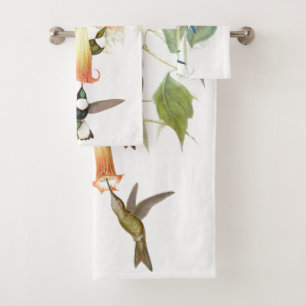 Hummingbird Birds Wildlife Leaves Bath Towel Set