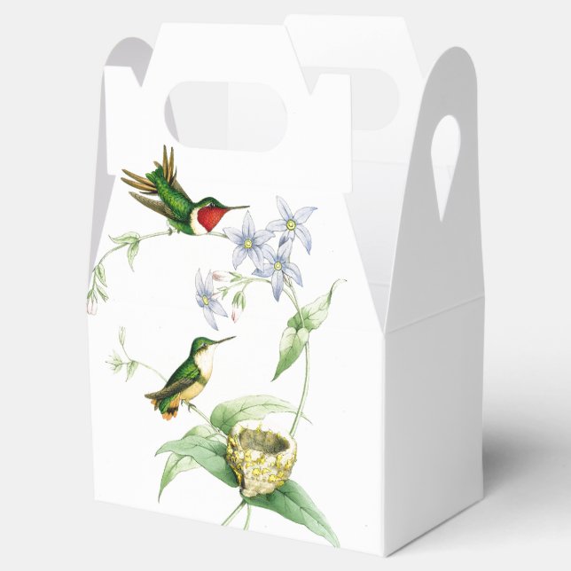 Hummingbird Birds Wildlife Nest Animal Flowers Favor Box (Opened)