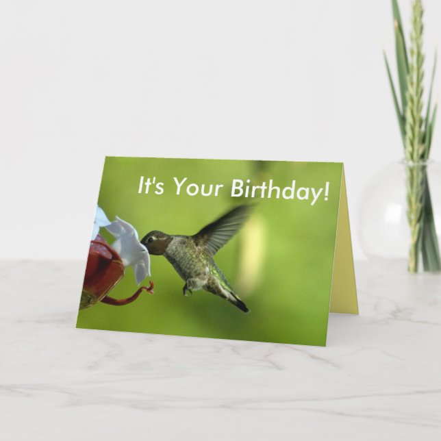 Hummingbird Birthday Card (Front)