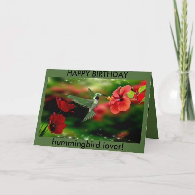 Hummingbird birthday card (Front)