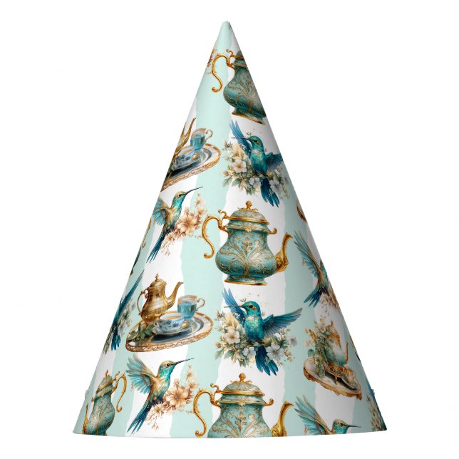 Hummingbird Birthday Tea Party Hat (Front)