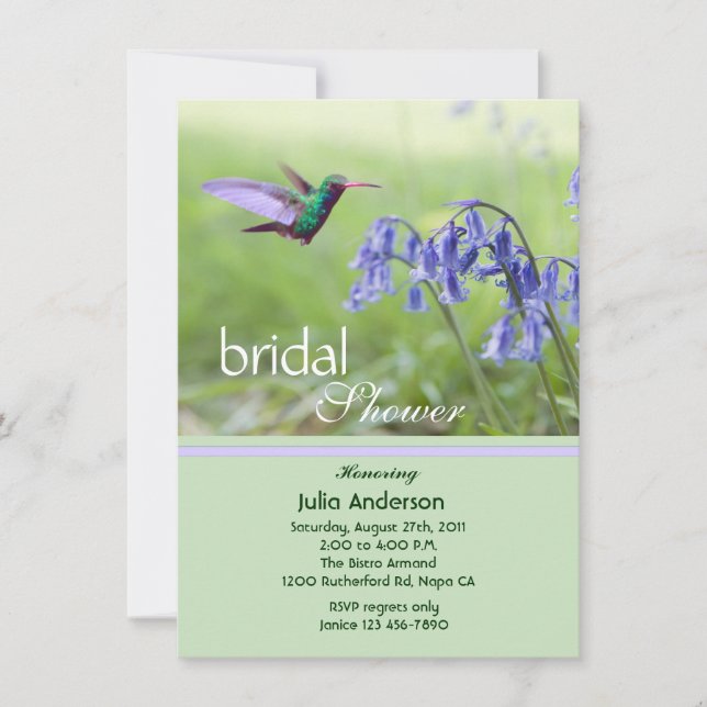 Hummingbird Bridal Shower Invitation (Front)