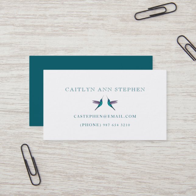 Hummingbird Business Card (Front/Back In Situ)