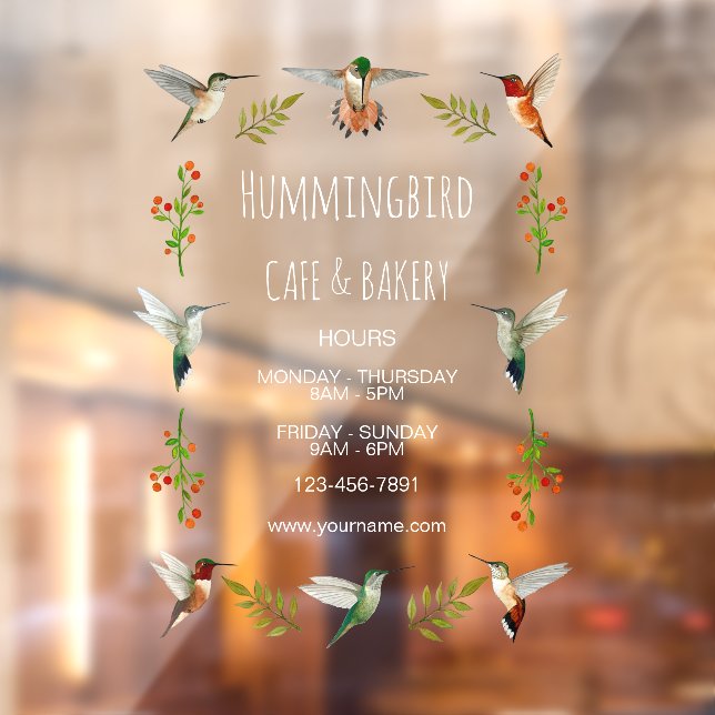 Hummingbird Business Window Cling (Sheet 2)