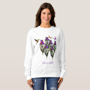 Hummingbird Butterflies Iris Flowers Personalized Sweatshirt
