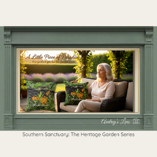 Hummingbird & Butterfly Weed Floral Garden Flag Throw Pillow