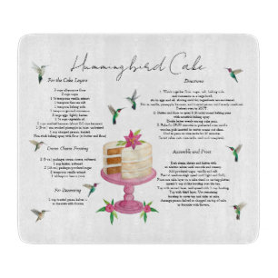 Hummingbird Cake Recipe Cutting Board