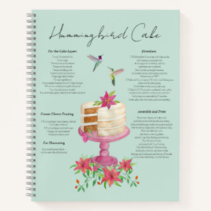Hummingbird Cake Recipe Notebook