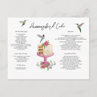 Hummingbird Cake Recipe Postcard