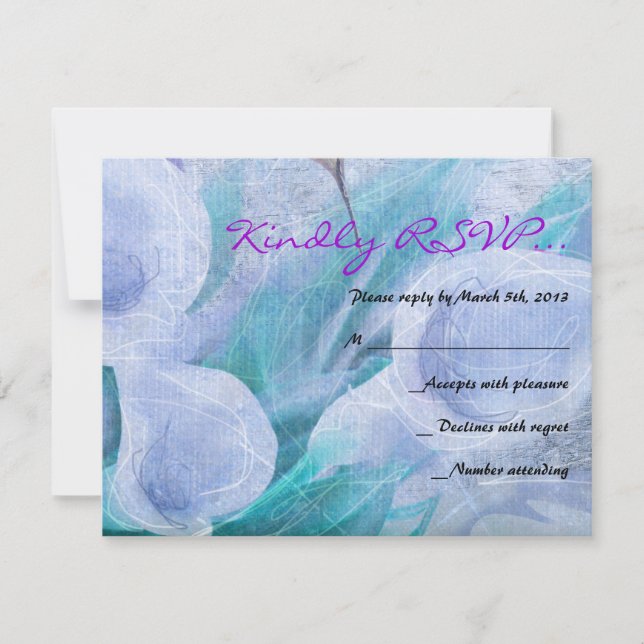 HUMMINGBIRD & CALLA LILY Bat Mitzvah Reply Card (Front)