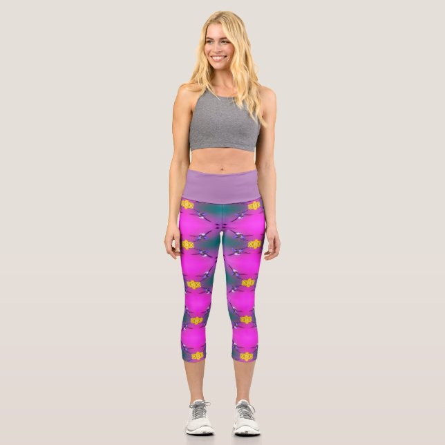 Hummingbird Capri Leggings (Front)