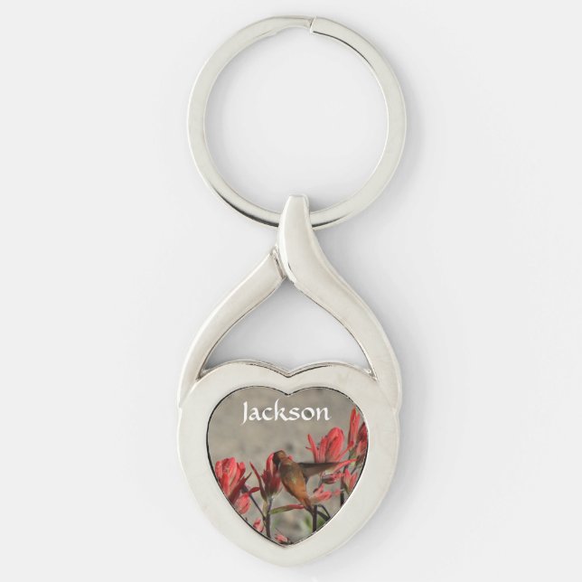 hummingbird cardinal flw. keychain (Front)