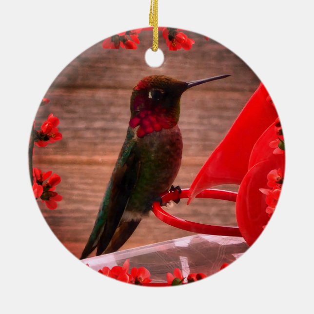 Hummingbird Ceramic Ornament (Back)