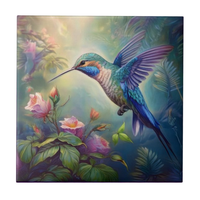 Hummingbird Ceramic Tile (Front)