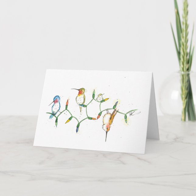 Hummingbird Christmas Card (Front)