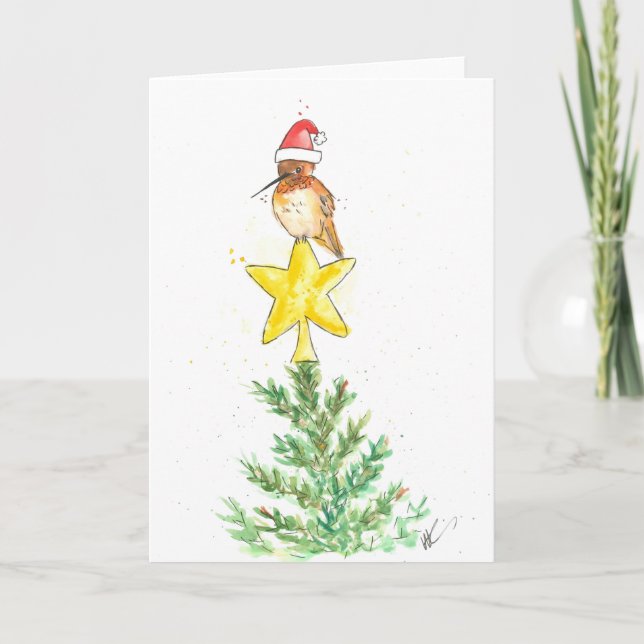 Hummingbird Christmas Card (Front)