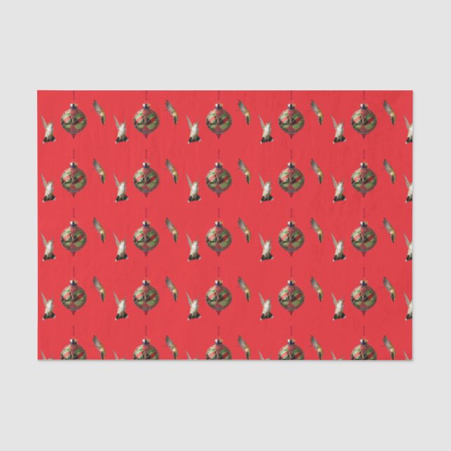 Hummingbird Christmas Gift Bag Tissue Paper (Front)