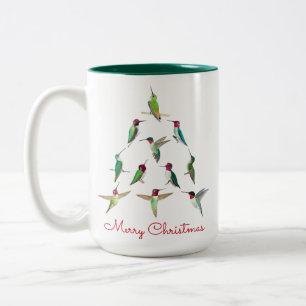 Hummingbird Christmas Two-Tone Coffee Mug