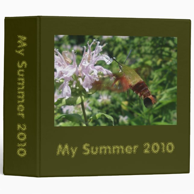 Hummingbird Clearwing Sphinx Moth Binder (Front/Spine)