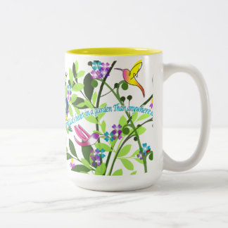 Hummingbird Coffee Mug 15 oz Yellow