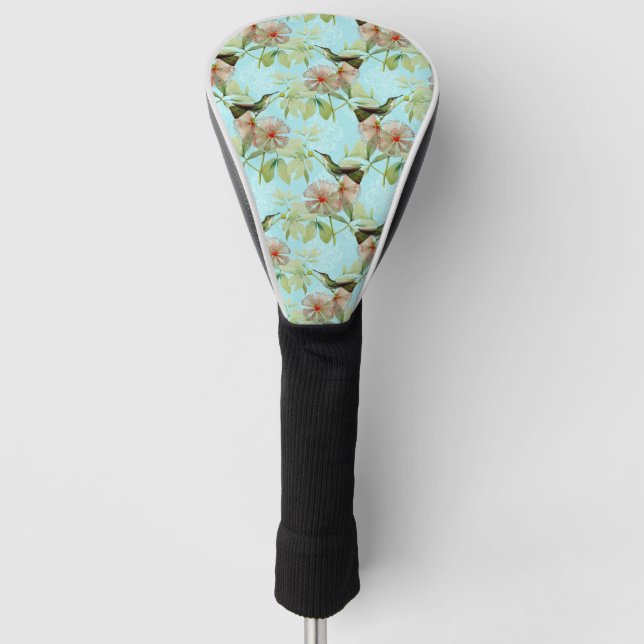 Hummingbird Colibri Green Leaf Spring Golf Head Cover (Front)