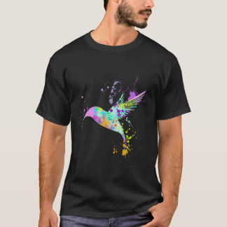 Hummingbird Colourful Art Bird Lovers Gift Wildlif T-Shirt