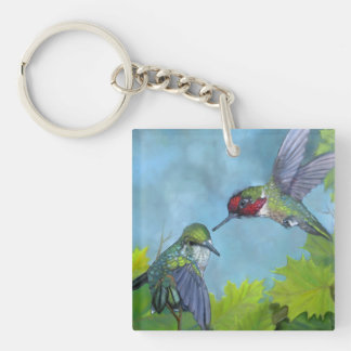 Hummingbird Courtship Keychain